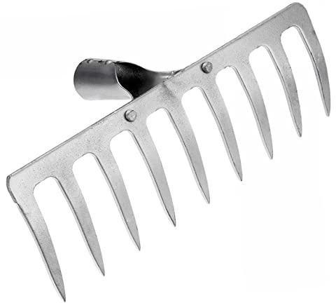 LOORGVEL Pezzo di Scopa per Giardino in Ferro Pesante per Smuovere Suolo e Raccogliere Foglie, Sostituzione Robusta per Attrezzi da Giardinaggio, Impiego Esterno su Prati e Aree Coltivate