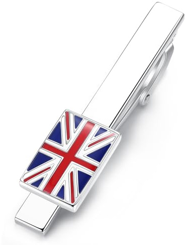 HONEY BEAR herr slipsnål bar nationell flagga UK Union Jack flagga GB Storbritannien Storbritannien patriotisk normal storlek för företag bröllopspresent, 5,4 cm