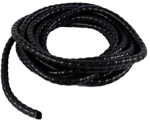 FUBESK Tube d'enroulement en spirale pour gestion des câbles, diamètre intérieur 16 mm, longueur 25 m, matériau PP noir pour protection des fils et tuyaux