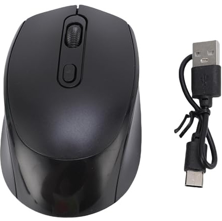TICFOX Ratón Inalámbrico Silencioso para Juegos, 2,4 GHz Wireless Mouse con 3 dpi Niveles Ajustables, Recargable, Mouse Inalámbrico con USB, Ratón Inalámbrico Ergonómico para PC, Tablet, Portátil