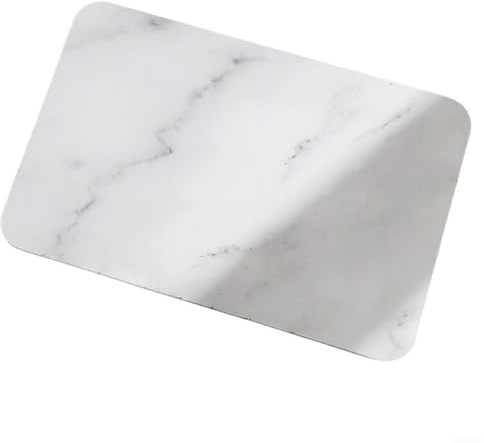 Tapis absorbant en pierre de diatomite 40 x 30 cm | Séchage rapide et antidérapant | Pour salle de bain, séchage de la vaisselle, salon, piscine | Design minimaliste (blanc)
