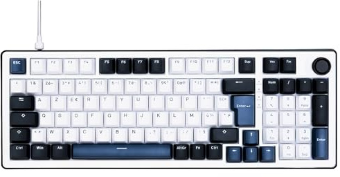 The G-Lab Keyz Elite 400 HE BW - Clavier Gamer Magnétique 96% RGB AZERTY FR | Switch Magnétique Hall Effect, Format 96%, USB, 8000 Hz Polling Rate, Rapid Trigger, Activation Réglable 0,01 mm