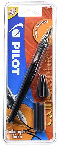 Pilot Plumix Stylo-Plume. Plume Moyenne + Cartouche encre noire,0.58mm
