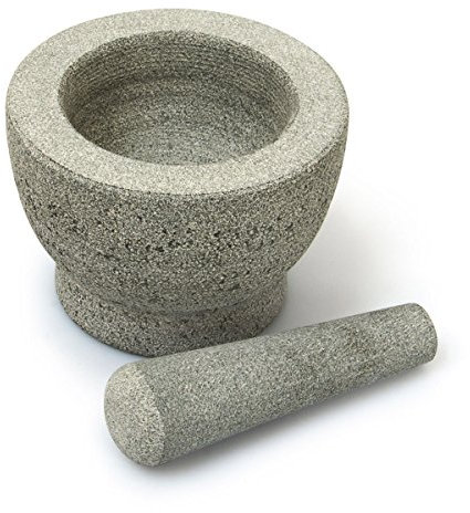 quantio Mortier et Pilon XL en Granit - 14,5 x 11 cm (ØxH) - Concasseur - Moulin à épices