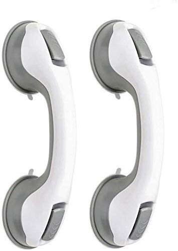 2 PCS Yinong Maniglia di sicurezza con ventosa per Doccia o Vasca da Bagno Grigio (Grigio)