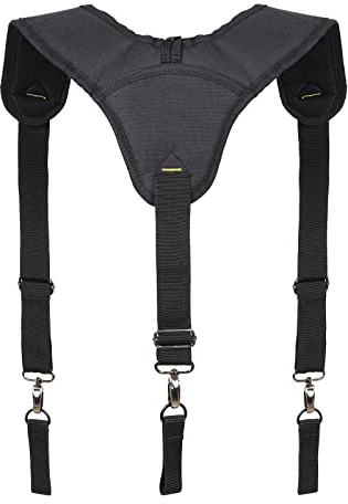 Tool Belt Braces,Tool Belt Suspenders,Electrician Work Braces, Heavy Duty Suspenders, Padded Electricians Harness with Metal Clips, Adjustable and Elastic Loop Design