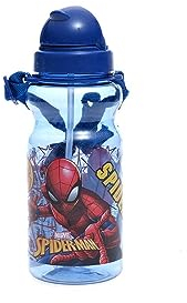 Spiderman Bouteille d'eau transparente avec couvercle Bleu