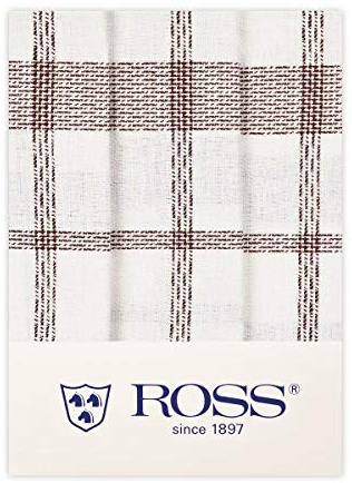 Ross 3er Pack Zwirn Halbleinen Geschirrtücher Eiswaffel braun, 50x70 cm