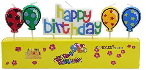 Geburtstagskerze,Happy Birthday Alphabet Kerzen 5 stück Ballon Kerzen Kit für Kinder und Erwachsene Geburtstag, Hochzeit Party Dekoration
