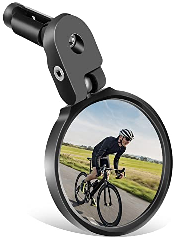 Arkham Specchietto Bici, HD Specchio Retrovisore Bici Convesso Girevoli a 360°, Adatto a Manubri da 17,4-22 mm, Specchietto Bici Elettrica, Mountain Bike (1 pezzi)