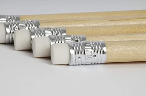 100 Pezzi Matite in Legno Grafite con Gomma di Colore Naturale 19 cm