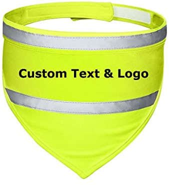 Muka Personalisierbares Bedrucktes Haustier-Halstuch Reflektierend Hundehalstuch mit Individuellem Text und Logo-Grün-L