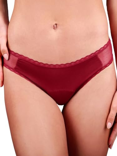 Lady Ultra, Periodenunterschwäche Damen, Menstruationsslips, Periodenslip | Ersetzt bis zu 6 Tamponwechsel, sehr starke Tage und Nacht, mit Spitze, Bio-Baumwolle, PFAS-frei, vegan, Periodenunterwäsche