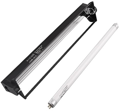 Aiicioo T5 UVB Lighting Combo Kit - 12 Light Fixture Desert 10.0 Terrarium Hood Light Fixture & High Output T5 HO UVB Bulb for Reptiles Chameleon Gecko (watts, 8)