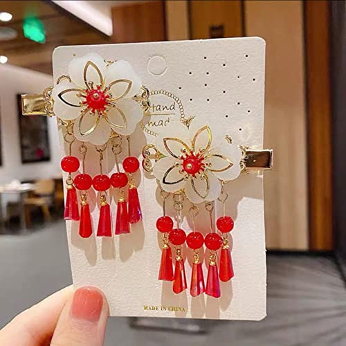 Haarnadel im antiken Stil mit Quaste, lange Kette, Perlen, baumelnder chinesischer Hanfu-Kopfschmuck