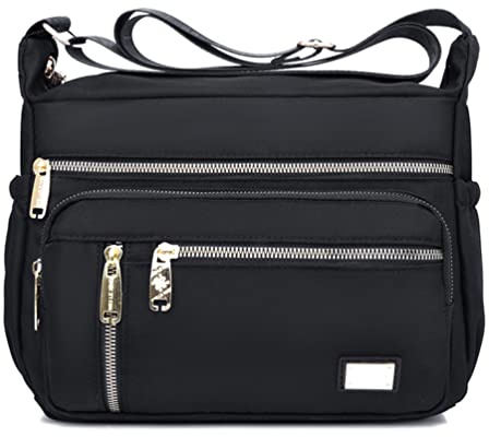 Estwell Sac Bandoulière Femme Multi-Poches Sac D'épaule Loisir Sac à Main Taille Moyenne Sac de Messager Léger pour École Voyage et Usage Quotidien