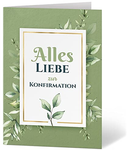Einladungskarten Manufaktur Hamburg XXL Glückwunschkarte A4 zur Konfirmation - große Karte mit Umschlag Konfirmationskarte Grußkarte für Jungen und Mädchen Motiv 14