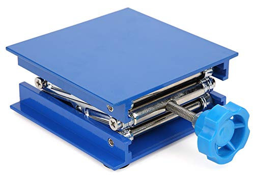 Labor-Hebebühne, Labor-Wagenheber, 100 X 100 Mm, Labor-Ständertisch, Blau, Galvanisiertes Aluminium, Labor-Hebebühne, Standgestell, Scheren-Wagenheber, Hebebühne, Hebetische