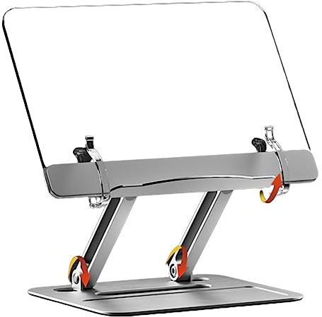 Bücherständer Metall Höhenwinkel Einstellbar Kochbuchhalter Rezeptbuchständer Lesepause Anti-Rutsch Faltbar Tablet Laptop Halter