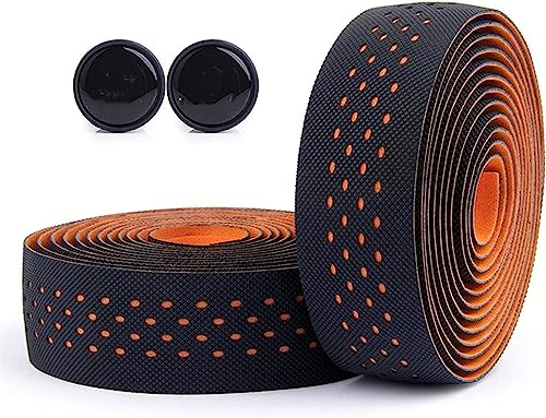 Lenkerband, Rennrad-Lenkerband, bequem, 1 Paar Rennrad-Lenkerband, Radfahren, rutschfeste Lenkerbefestigung, MTB-Fahrradzubehör for Rennräder (Farbe: Schwarz) (Color : Orange Black)