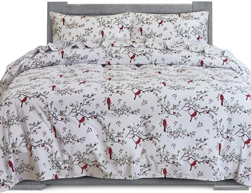 Elegant Comfort Soft 4-Piece 100% Turkish Cotton Flannel Sheet Set - Premium Quality, Deep Pocket Fitted Sheet, Ultra Soft, Cozy Warm Flannel Sheets - Queen, Cardinal