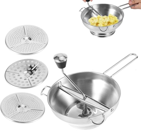 Hand Food Chopper, Multifunctional Manual Food Mixer Stainless Steel Salad Vegetable Fruit Blender for Kitchen