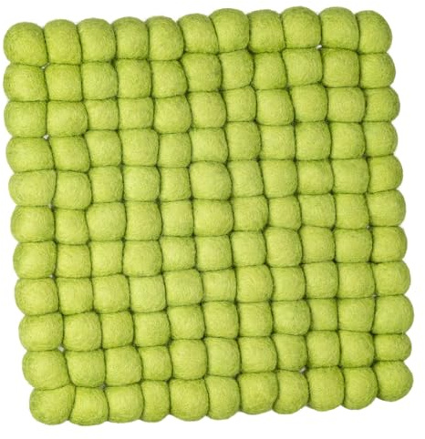 Maharanis Fairtrade Filz Untersetzer Topfuntersetzer hellgrün 22x22 cm handgefertigt Reine Wolle