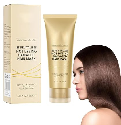 Haarmaske für beschädigtes Haar,8s revitalisiert heiße Färbung beschädigtes Haar,Deep Conditioner glättet sofort Frizz,Keratin Haarmaske für trockenes beschädigtes Haar - 70 ml