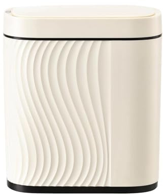 GDWD Sensor Mülleimer mit Deckel, 8L Automatischer Abfalleimer, Automatik Müllbehälter mit Smart Sensor, Wasserdichter Abfallbehälter Touchless Papierkorb für Küche, Bad, Schlafzimmer, Büro (Weiß)