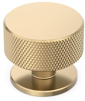 Amerdeco 10 Pack Gold Cabinet Knobs Single Hole Cabinet Pulls 1.2 Inch Diameter Round Drawer Knobs and Pulls for Bathroom Cabinets AM006