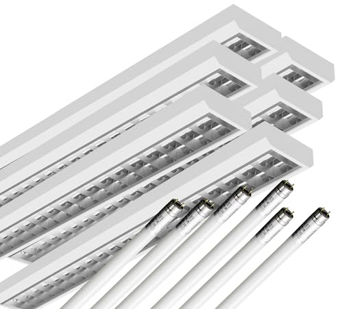 ELG Leuchten 6x LED Rasteranbauleuchte 150cm 1-flammig inkl. 6x 24 Watt 4000lm (6500K) (Tageslicht) 166 lm/W Daylight Büroleuchte optional Pendelleuchte