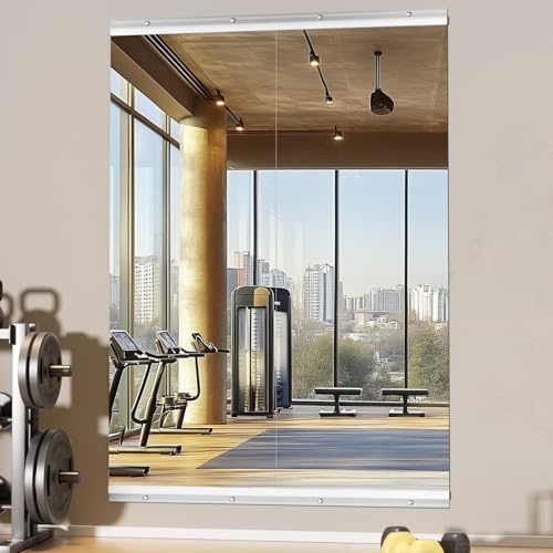 Hasipu Specchio da palestra casa, 140 x 52 cm, 2 pezzi, Grande Specchio a corpo intero per Yoga, Specchi da parete per fitness, garage, studi di danza, vetro temperato