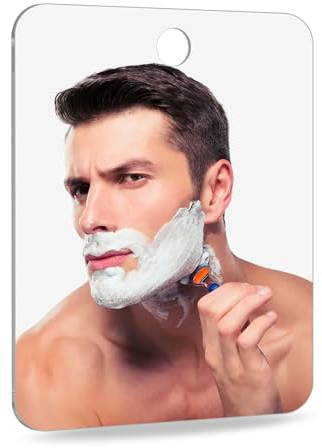 Tolenre Shower Mirror, Unbreakable Fog Free Wall Hanging Bathroom Mirror for Shaving, Make-up, Skin Care