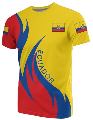 YuanDiann 2024 Football America's Cup T Shirts Ecuador Fans Cheer On Sports Bandiera Nazionale Uomo Donna Stampa Manica Corta Girocollo Casual Quick Dry Maglietta Traspirante