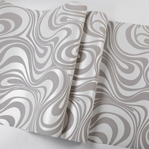 Baketron Taupe Vintage Abstract Galaxy Embossed Wallpaper for Living Room Bedroom Colourful Gothic Mural Wall Paper Roll Modern Beige Geometric Glitter Textured Wallpaper Hallway Feature Wall