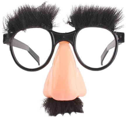 Derwrtup Lustige Brille, Verkleiden Sie Augenbrauen und Schnurrbart mit großen Nasenbrillen, Partygeschenke, Foto-Requisiten, Streich für Halloween, Kinder und Erwachsene