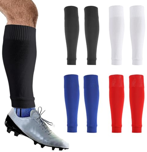 4 Pcs Kompressions Wadenschutz, Kompression Stulpen, Waden Kompressionsstrümpfe Ohne FUß FÜR Training, Sport,Wadenmuskelzerrungen,Herren Und Damen Kompressions Wadenbandage(Schwarz, Weiß, Rot, Blau)