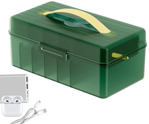 Double Layer Cord Organizer Box | Dustproof Cable Storage with Multiple Compartments | Portable Fliptop Cover for Charging Cables and Small Accessories | Tangle- Solution for Home and Office