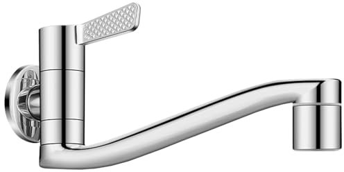 SXWYLZ Rubinetto Lavandino Cucina A Muro Rubinetto Cucina Ottone Flessibile Rubinetto per Lavello da Cucina Lavanderia Rubinetto Girevole A 180°