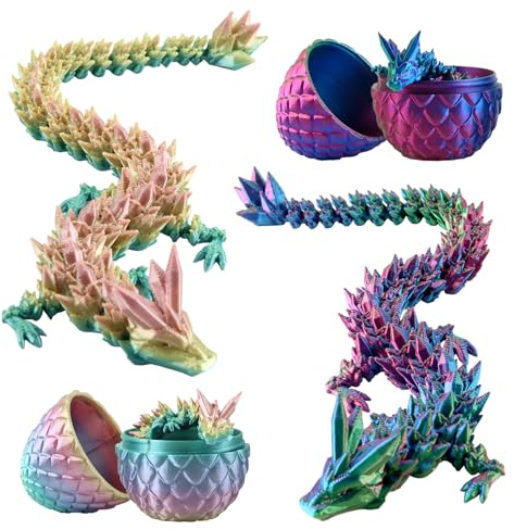 CIYIN 3D-gedrucktes Drachenei, 2er Easter Dracheneier, 22cm Bewegliche Drachen Spielzeug für Kinder & Sammler | Ostergeschenk & Wohnkultur-Deko