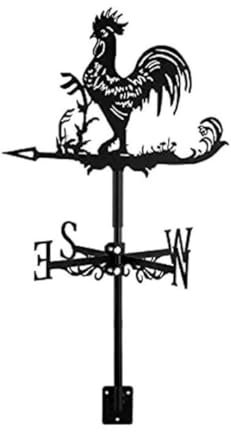 RuiJOTWAT Banderuola segnavento in Metallo a Forma di Gallo, indicatore di direzione del Vento Cavo per Giardino Esterno, Tetto, Paddock, banderuola Decorativa