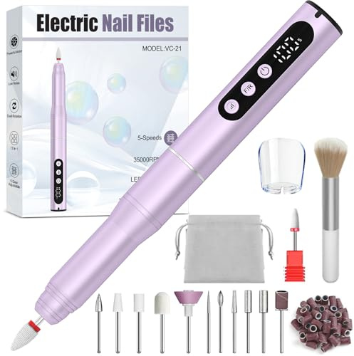 Oukzon Nagelfräser Kabellos, 35000 U/Min Elektrische Nagelfeile 13 in 1 | Fräser Nägel Professionell, Nagelfräser für Gelnägel und Acrylnägel, 5 Geschwindigkeiten, Maniküre set Elektrisch