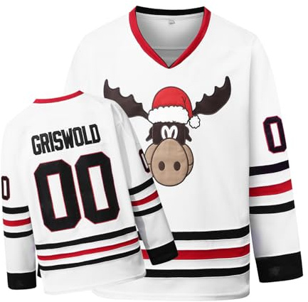 Youth Griswold #00 Movie Christmas Hockey Jerseys Stitched Letters and Numbers S-L White