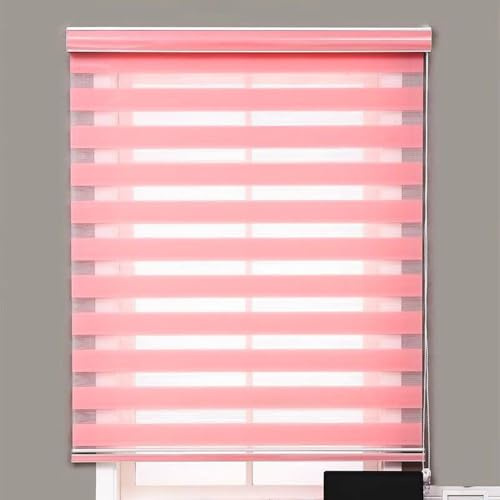 Estor enrollable rosa con control de luz diurna y nocturna para sala de estar, dormitorio y oficina, cortina opaca con aislamiento térmico (120 x 200 cm)