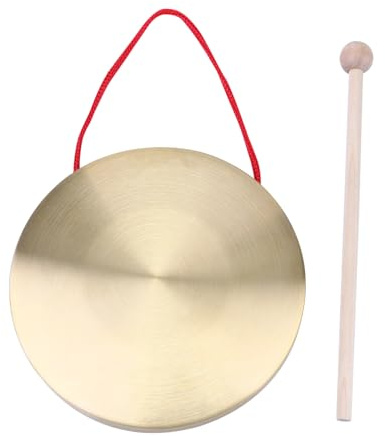 WHAMVOX Instrumento de Percusión Chino de Cobre con Palillo Gong y Platillos Manuales para Educación Musical y Desarrollo Infantil