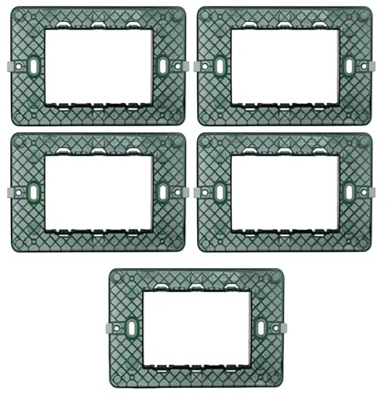 Topolenashop Set da 5 Supporti Compatibili Vimar Plana 3 Moduli | Telai da Incasso per Placche, Prese e Interruttori – Compatibili con Scatole 503 da Incasso 463325