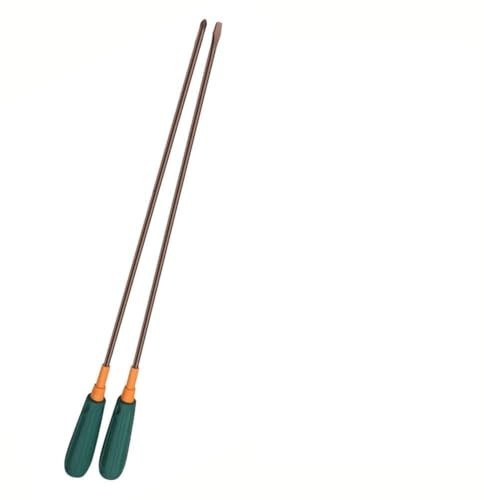 Destornillador ranurado en cruz de 5 x 300 mm, mango de aleación de acero para zonas de difícil acceso, diámetro de broca de 6 mm, verde, 1 unidad, 2 unidades