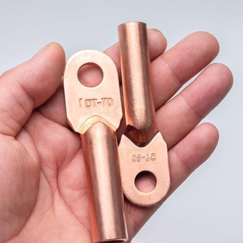 for Gdfnmogo for -10/16/25/35mm2 Crimp Terminal Block, Red Copper Wire Connector for Automotive Cable and Battery Cables, Soldered Copper Crimp Lugs for 10mm² 16mm²(for -16)