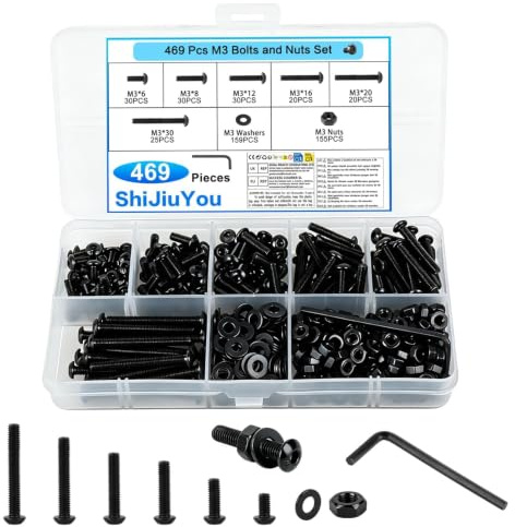 469 Stück M3 Stahl Schrauben-Set mit Muttern | Vielseitig einsetzbar: für Elektronik, Modellbau, Möbelmontage, Fahrzeugreparatur und viele DIY-Projekte.