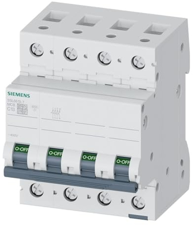 Siemens 5SL6 Miniaturüberlastschalter Typ C, Pol 3-polig 13A 400V ac, Abschaltvermögen 6 kA SENTRON 72 V dc